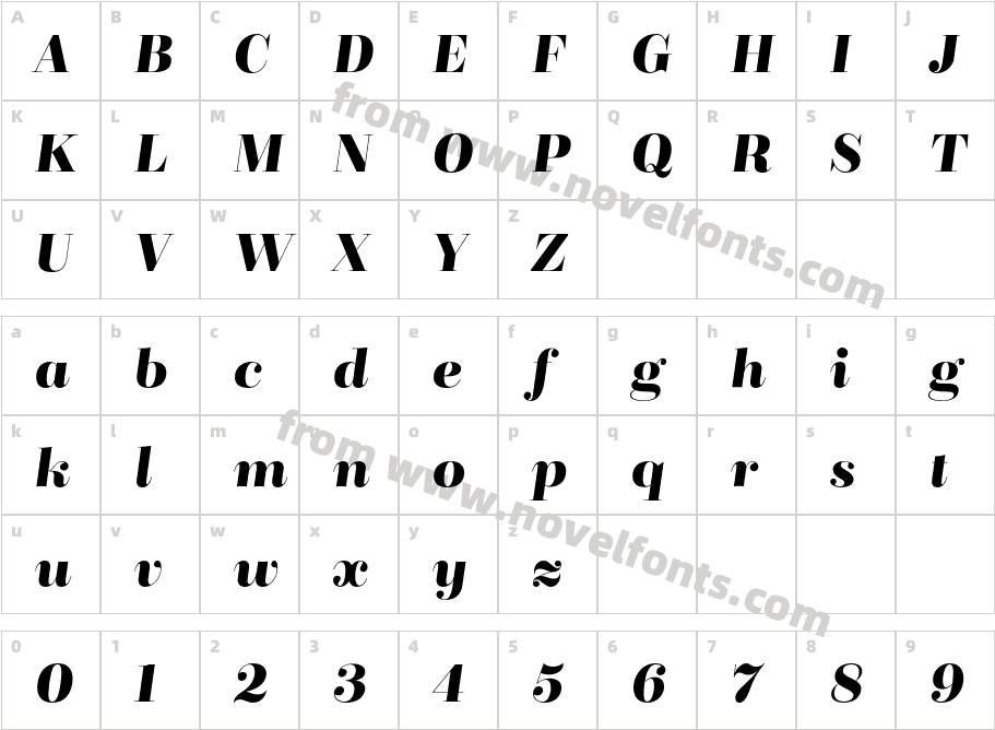 Bridone Titling Demi Bold ItalicCharacter Map