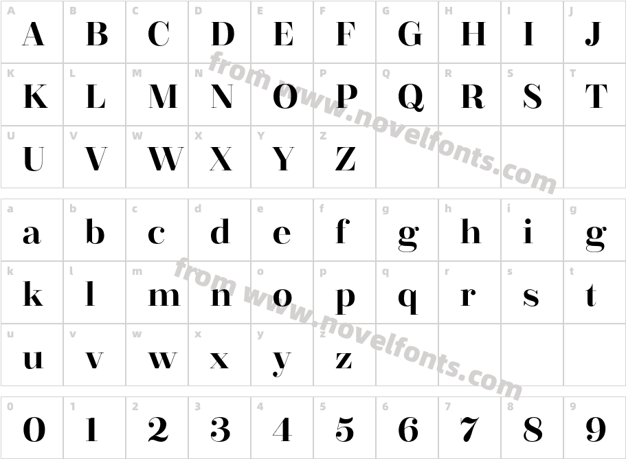 Bridone TitlingCharacter Map