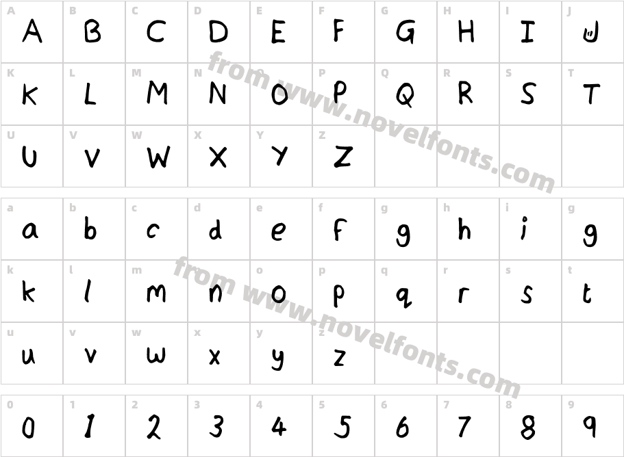 JordFontCharacter Map