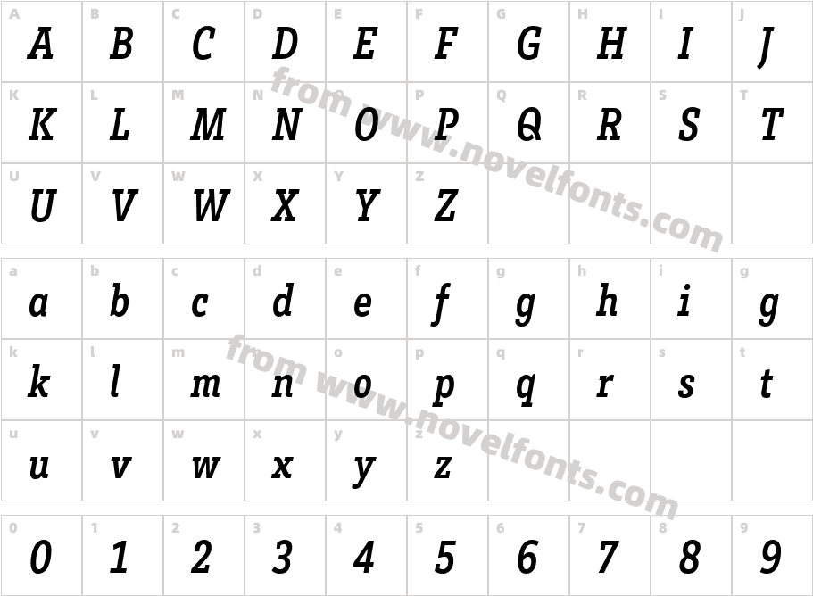Brix Slab Condensed 5Character Map
