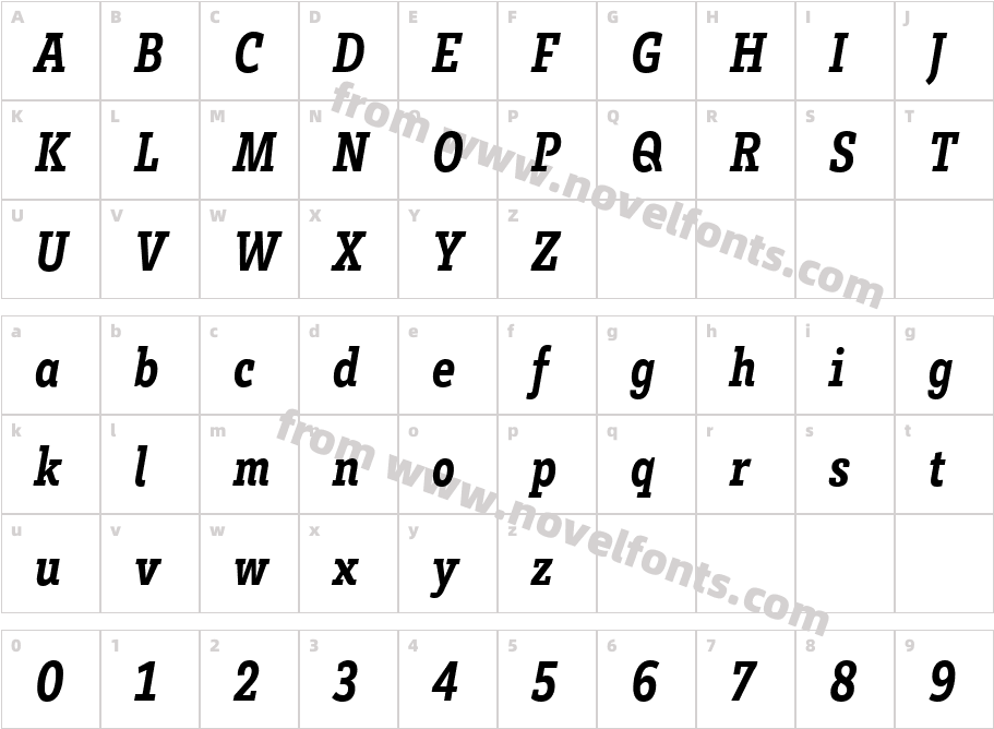 Brix Slab Condensed 6Character Map