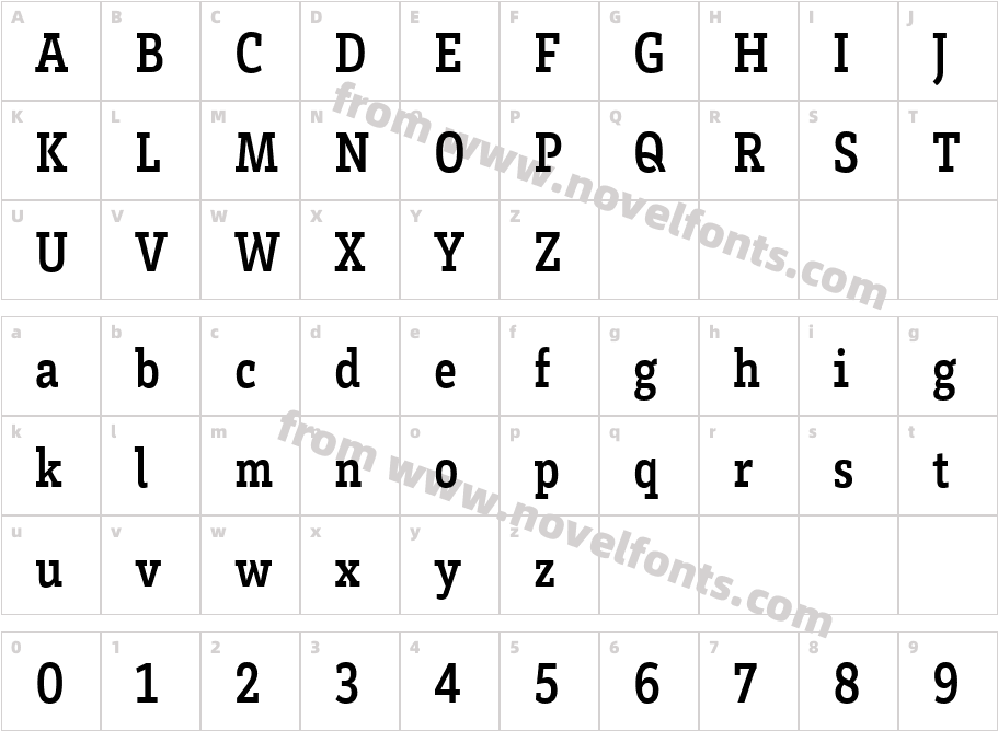 Brixb Condensed 4Character Map