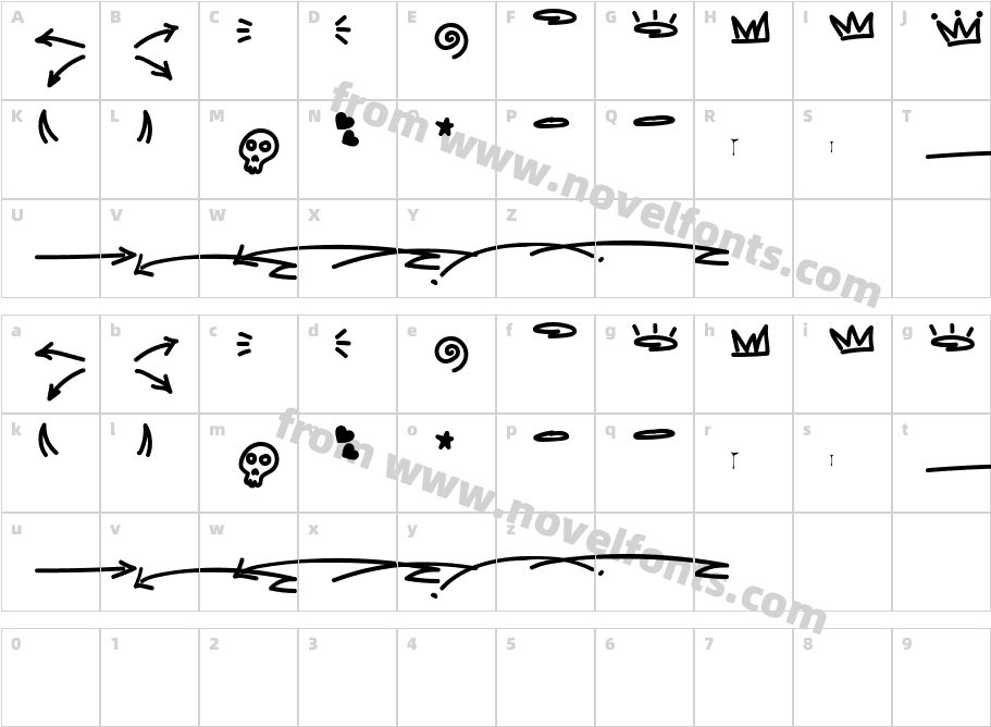 Broken Sunday SwashCharacter Map