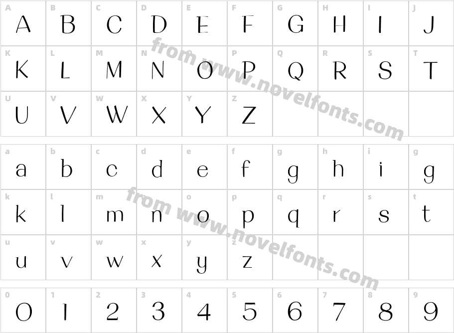 Brook Flair RegularCharacter Map