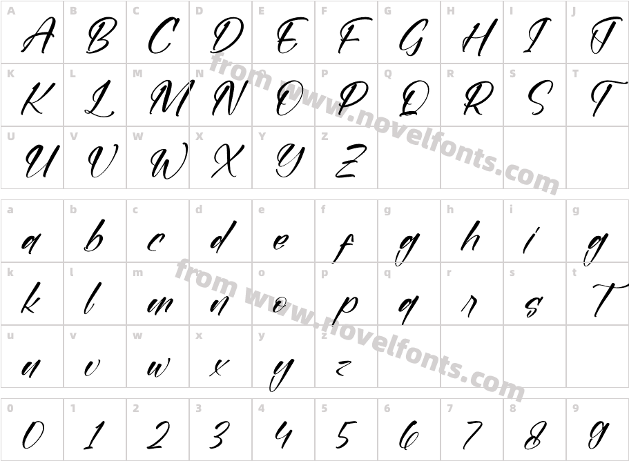 Browlyne ItalicCharacter Map