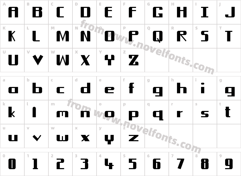 Brown Rubber 101 RegularCharacter Map