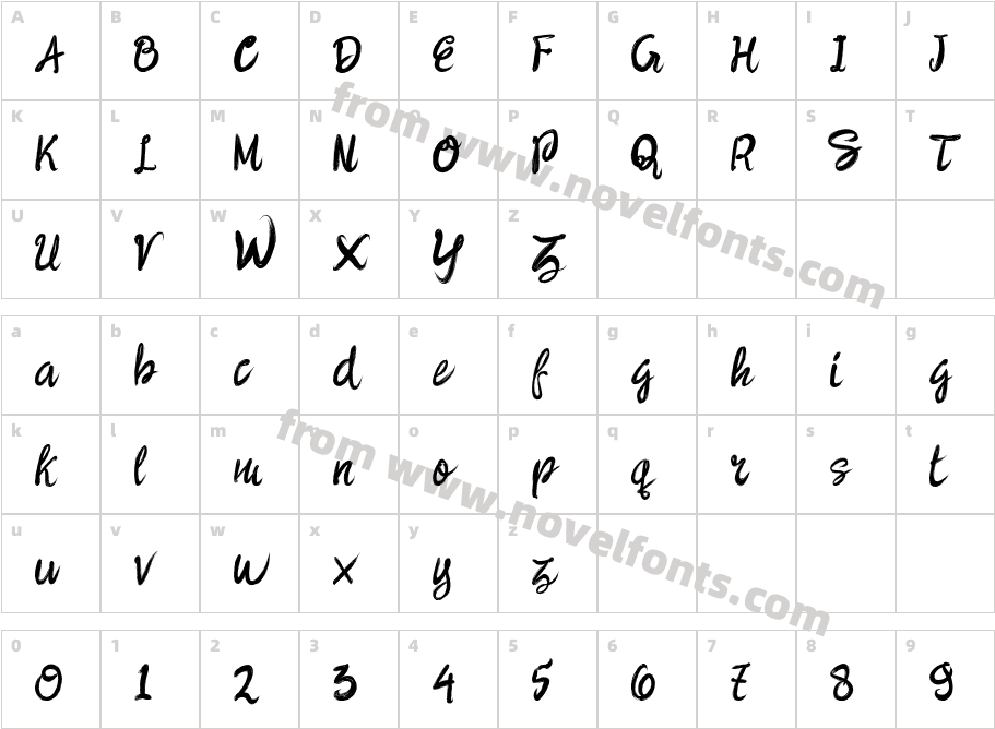 BrushfiberCharacter Map