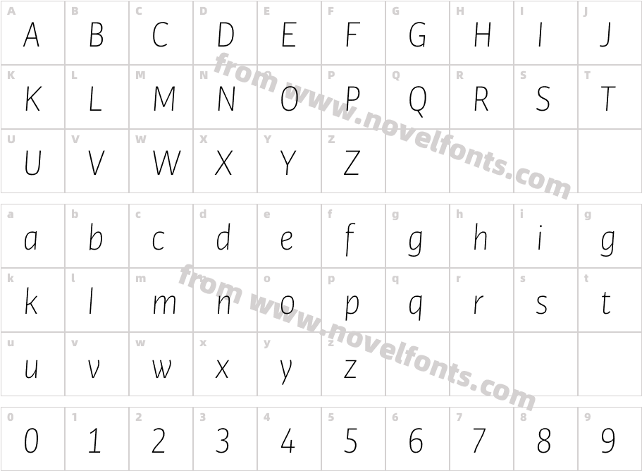 Bulo Thin ItalicCharacter Map