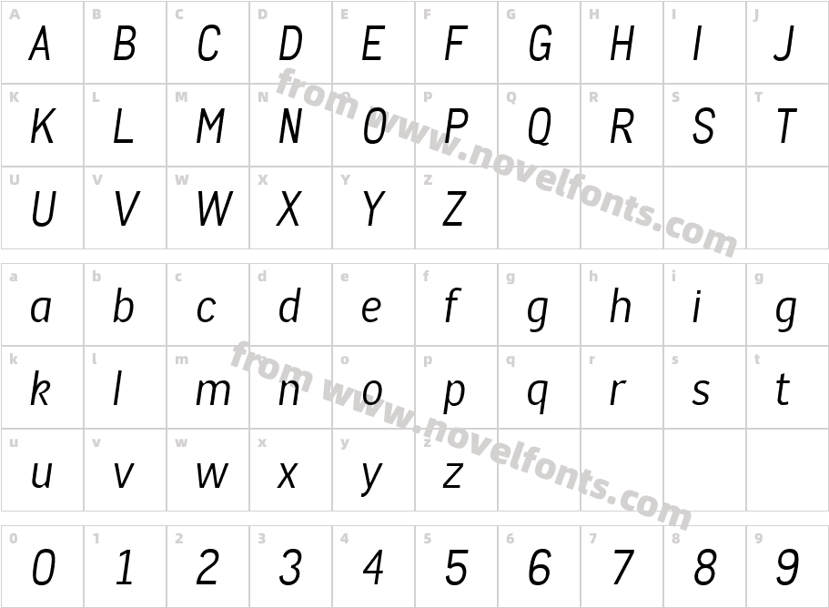 CA Cula Light ItCharacter Map