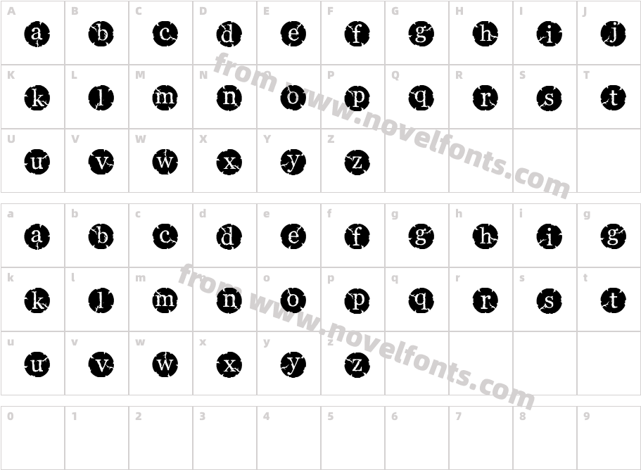 CBX Chippy CirclesCharacter Map