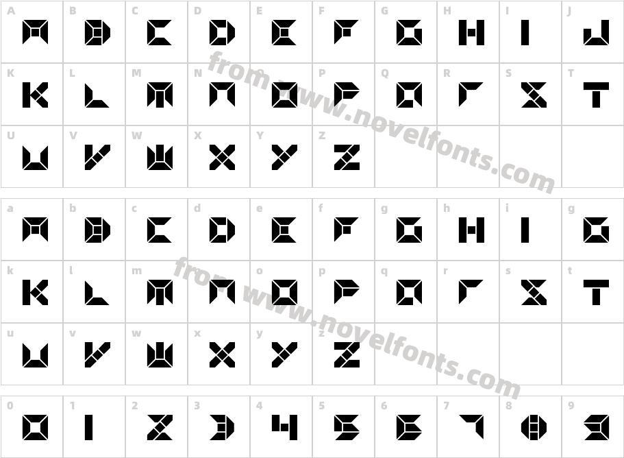 CNX Digit BoldCharacter Map