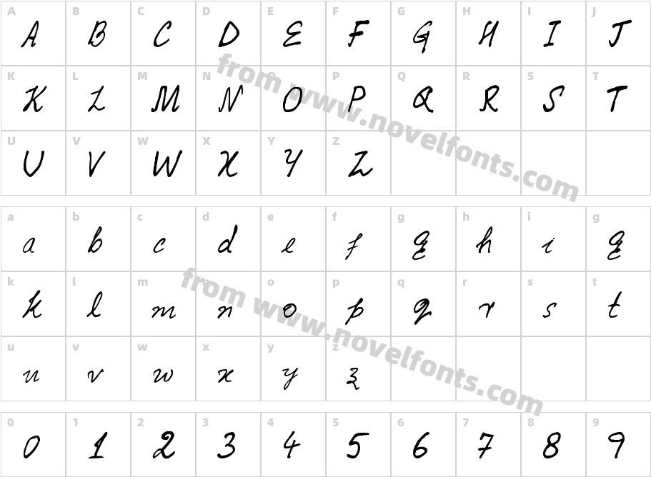 Caintanya fontCharacter Map