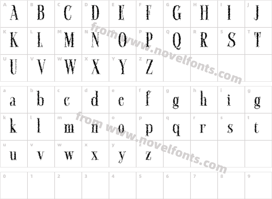 Calben Unfocus Demo RegularCharacter Map