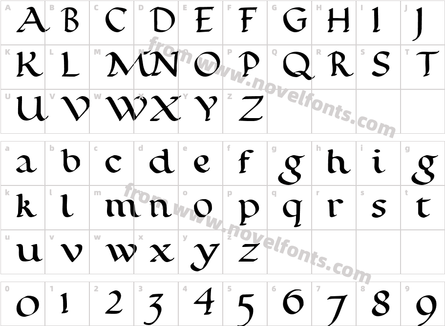 Calligraphy PenCharacter Map