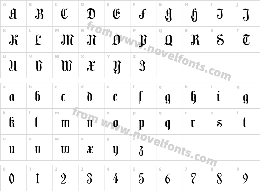 Camden Text RegularCharacter Map