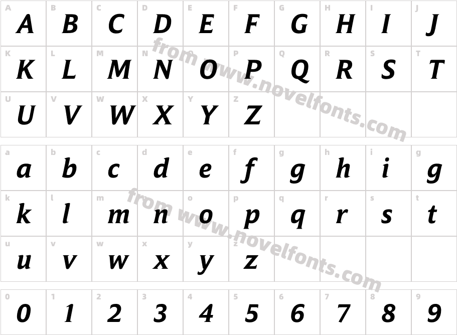 Campan Bold ItalicCharacter Map