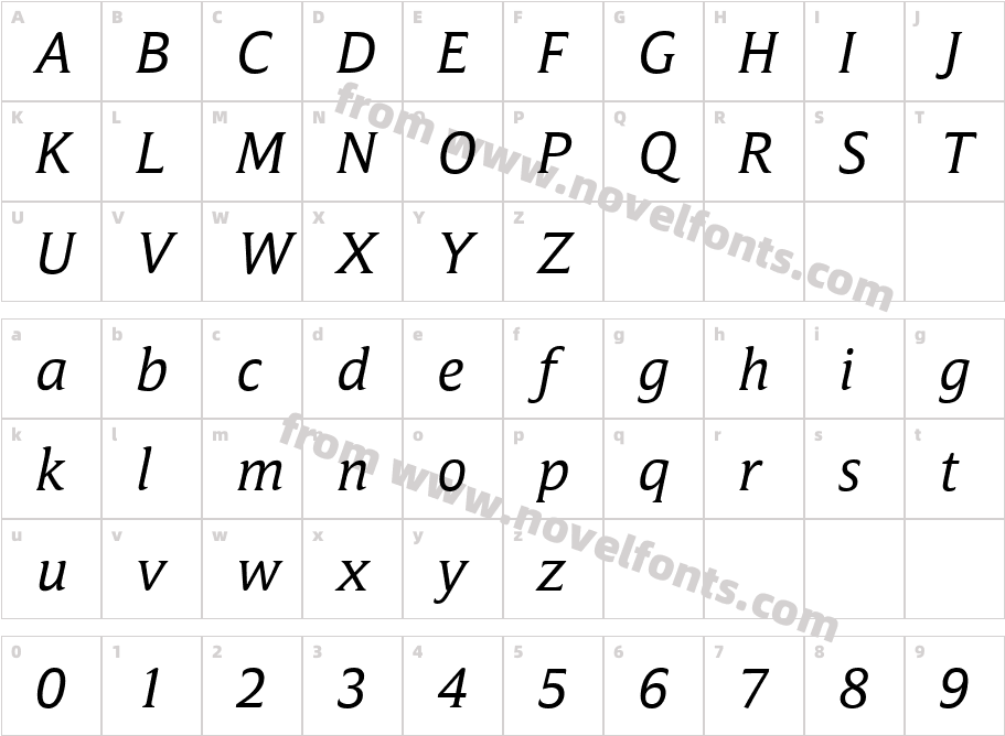 Campan Regular ItalicCharacter Map