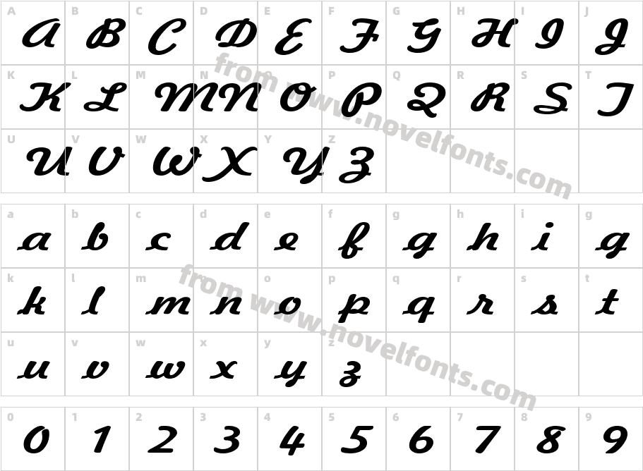 Jott 43 Extended BoldCharacter Map