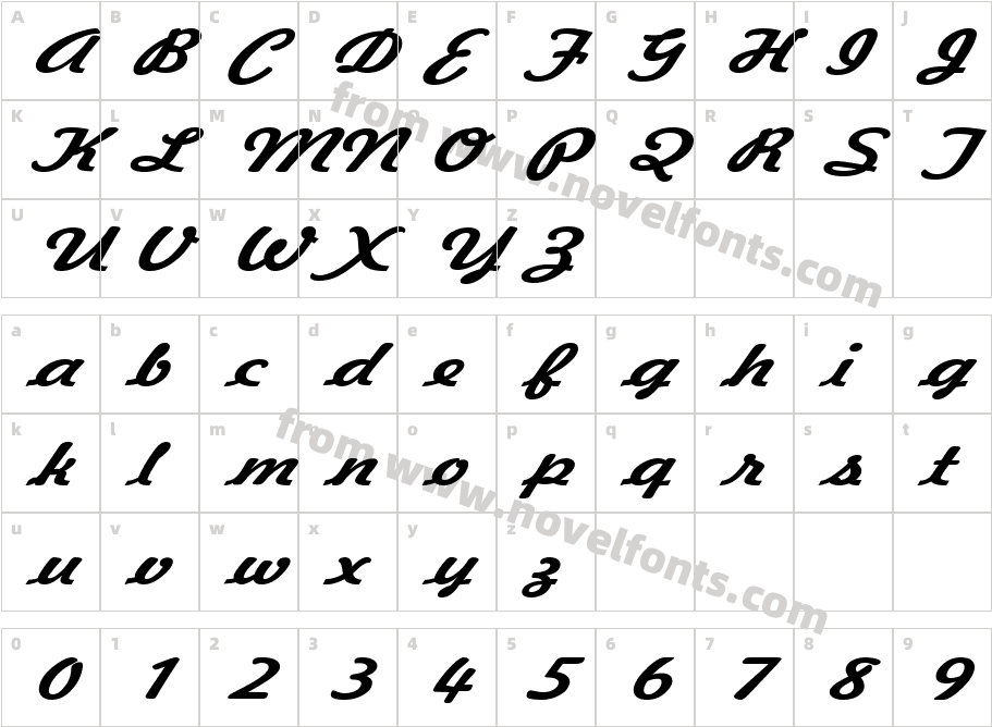 Jott 43 Extended BoldItalicCharacter Map