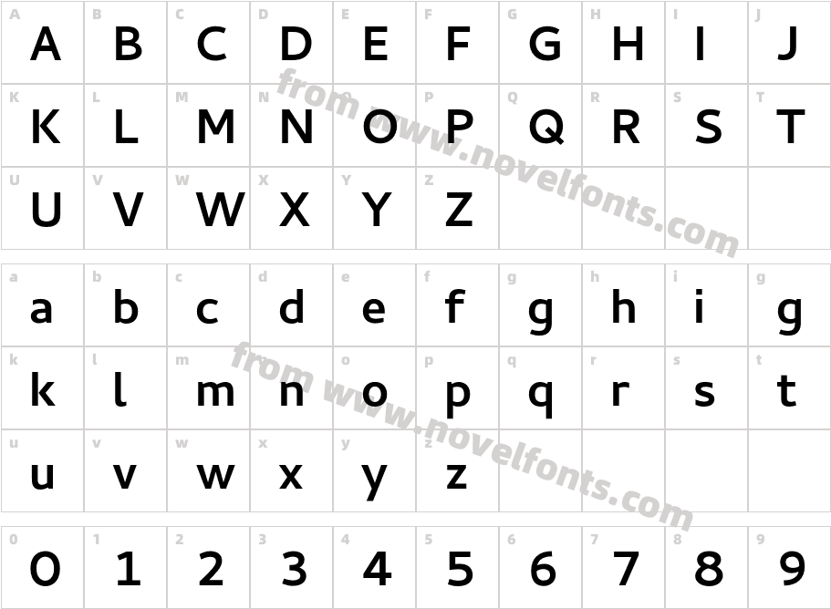 Cantarell BoldCharacter Map