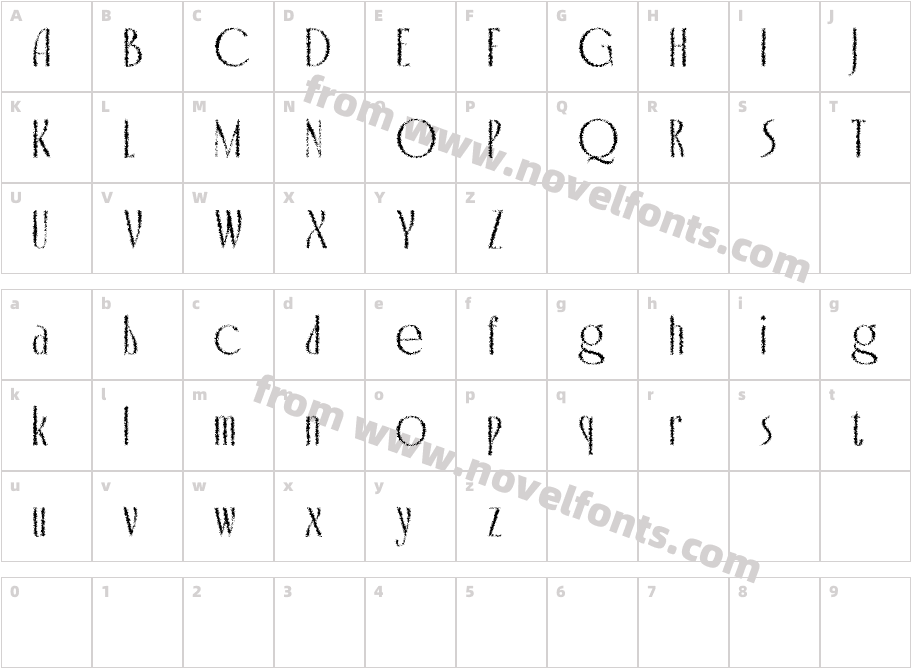Capires Unfocus Demo RegularCharacter Map