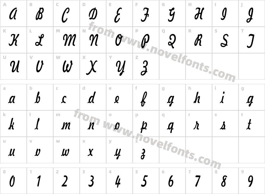 Jott 43 Thin NormalCharacter Map