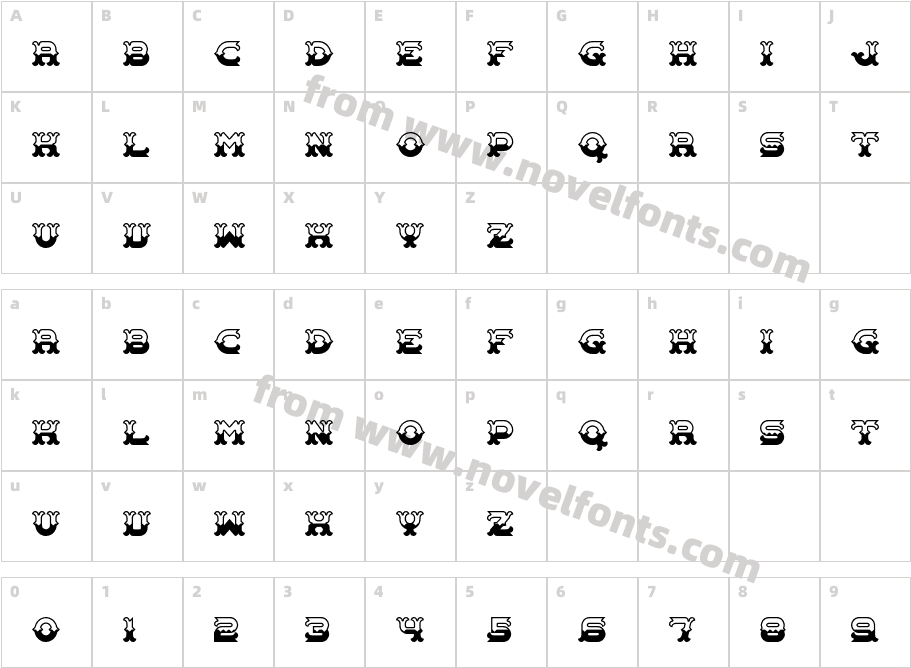 Carnival Centenary PatternCharacter Map