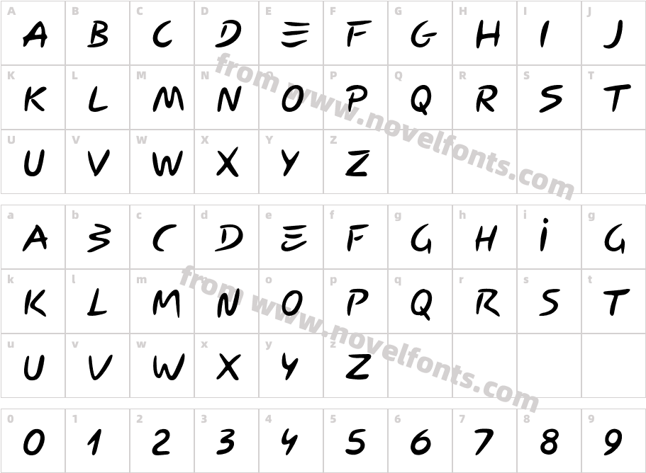 Carybe RegularCharacter Map