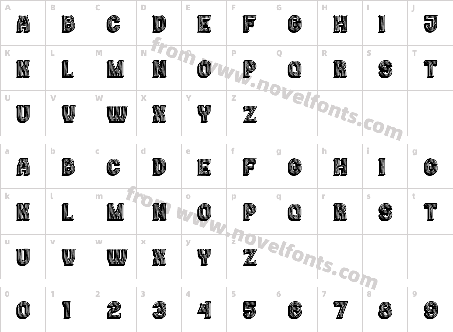 Casino 3D Lines RegularCharacter Map