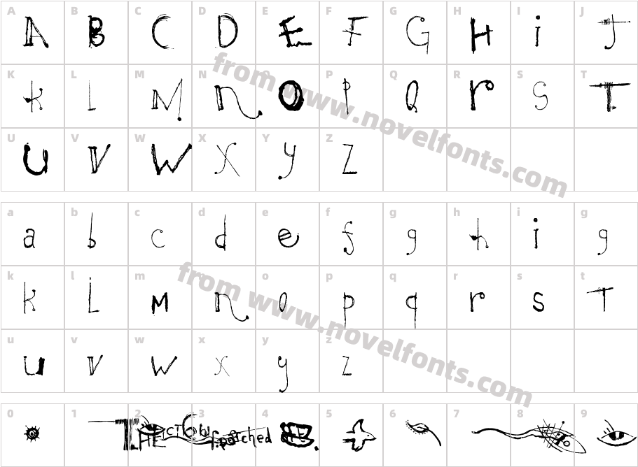 CaterpillarCharacter Map