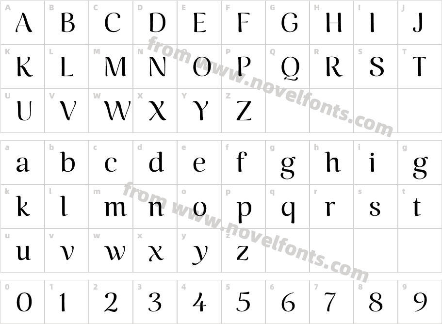 Caturrita Regular DisplayCharacter Map