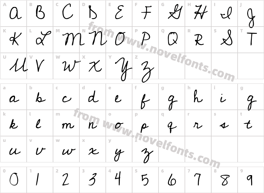 Cedarville Pnkfun1 CursiveCharacter Map
