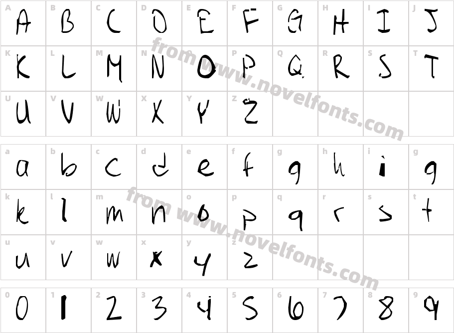 Celiolith HandCharacter Map
