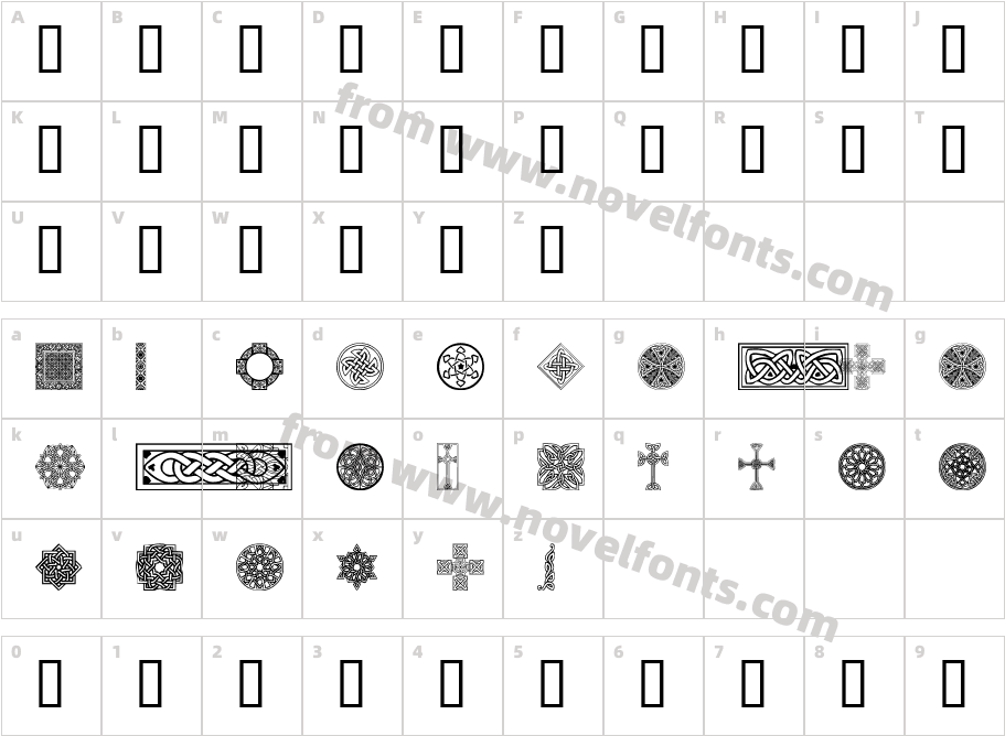 Celtic Elements VCharacter Map
