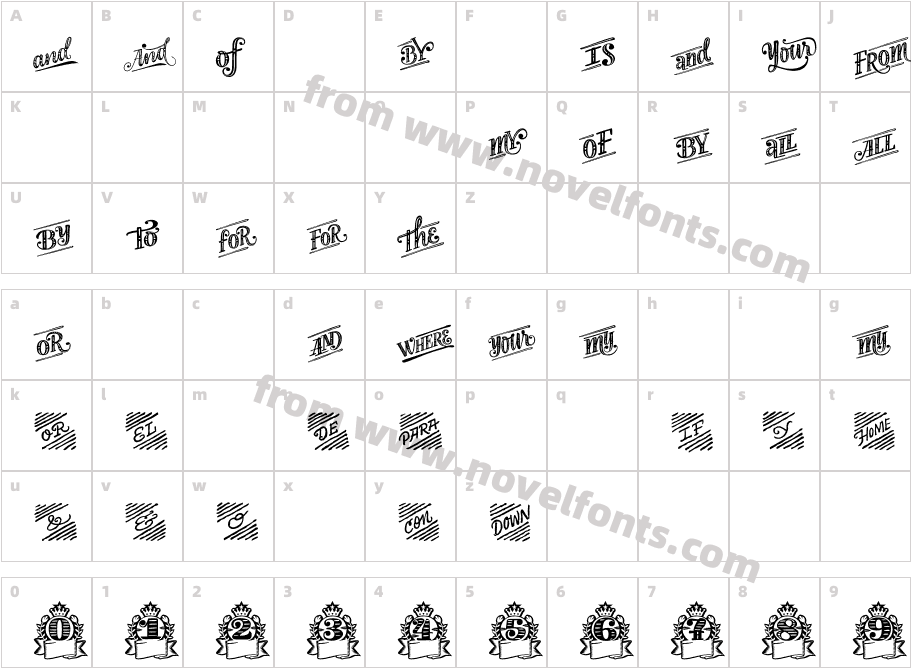 Cereal WordsCharacter Map