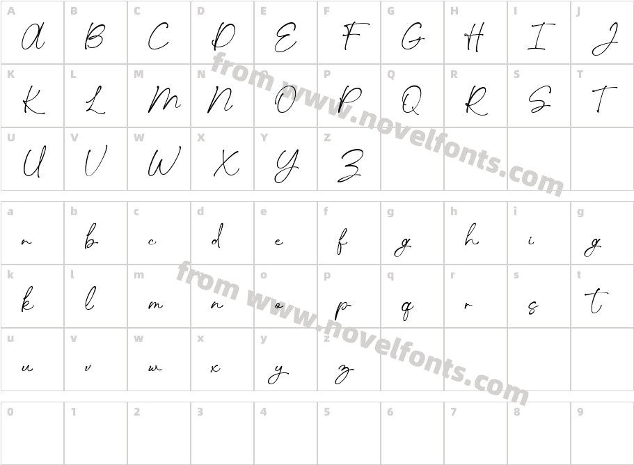 Chalie Storia RegularCharacter Map