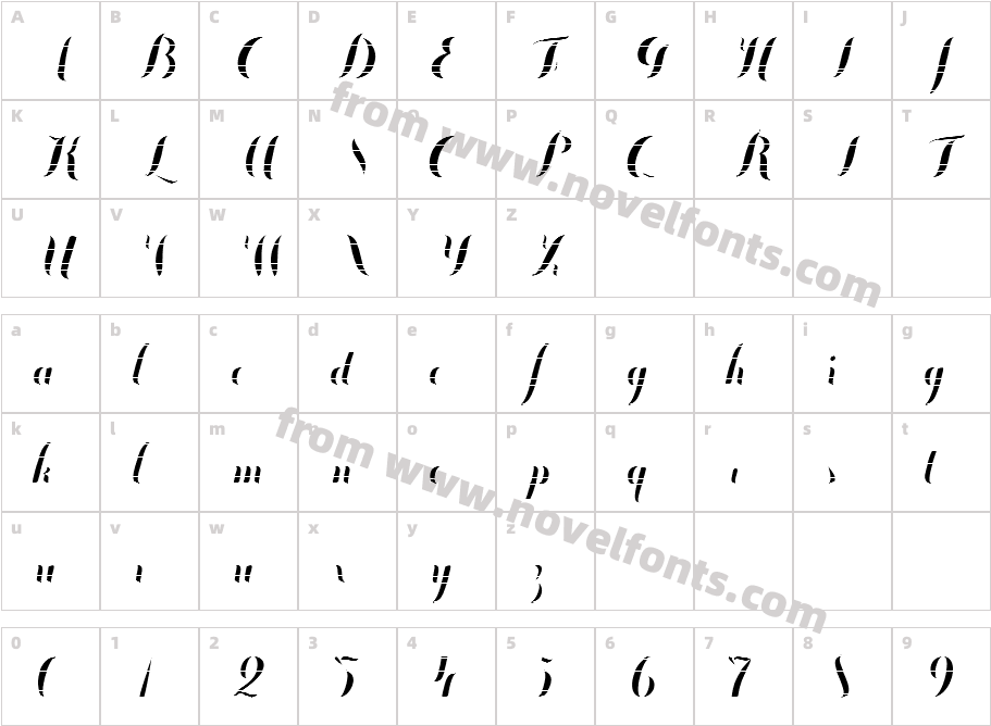 Chameleon Fill Stripe1Character Map