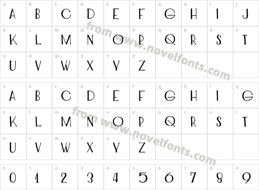 Charmante BoldCharacter Map