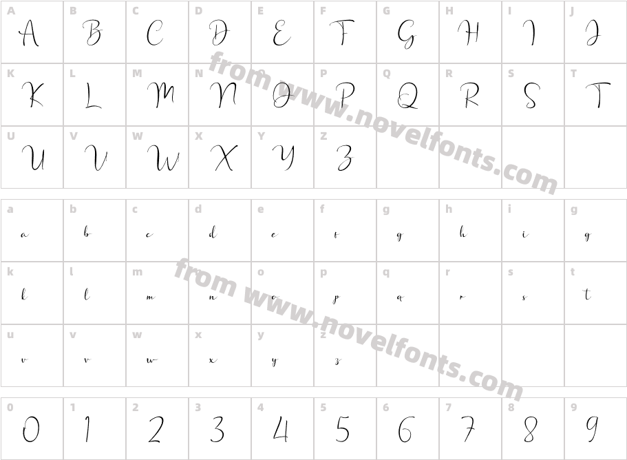 Chasti RegularCharacter Map