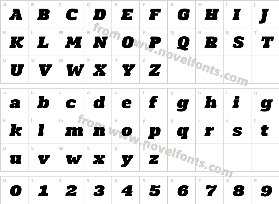 Chercher Black SlantCharacter Map