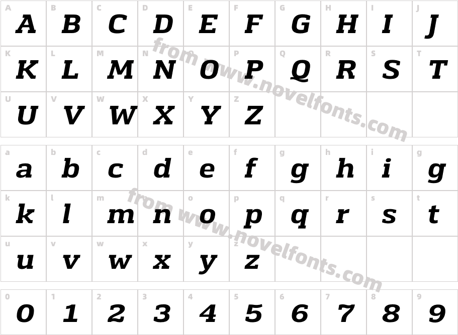 Chercher Bold SlantCharacter Map