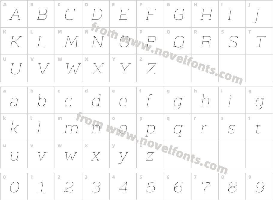 Chercher Hairline SlantCharacter Map