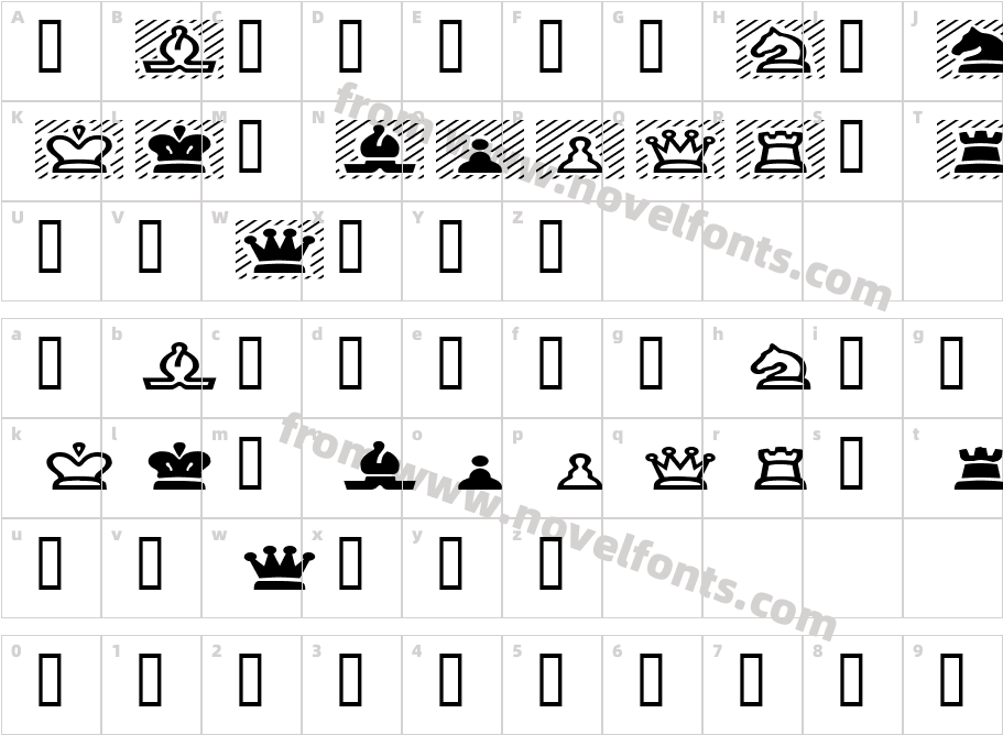 Chess Piece ExtendedCharacter Map