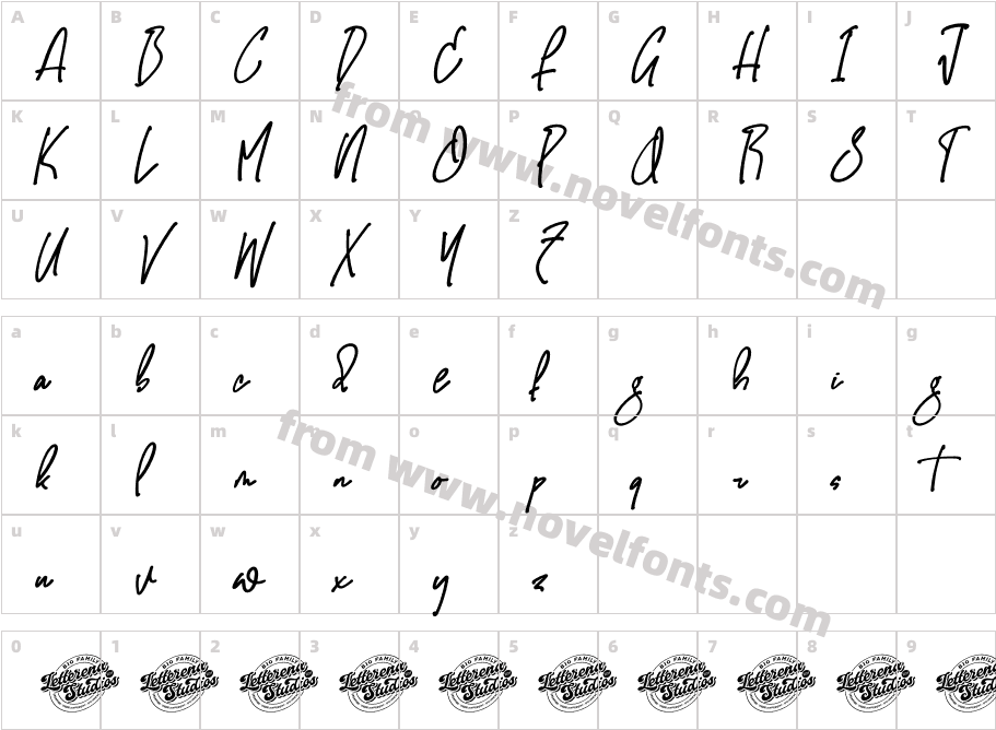 Chevaliertha DEMO VERSION ItalicCharacter Map