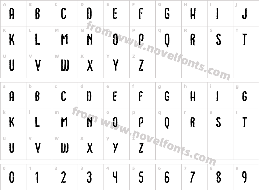 Choriza Sans BackgroundCharacter Map