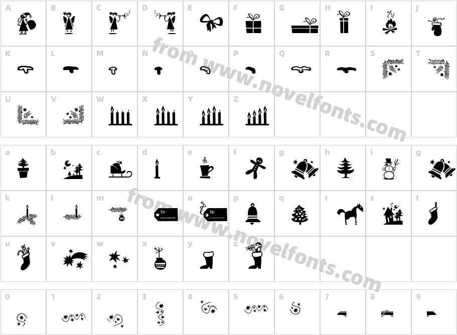 Christmas Dingbats 2Character Map