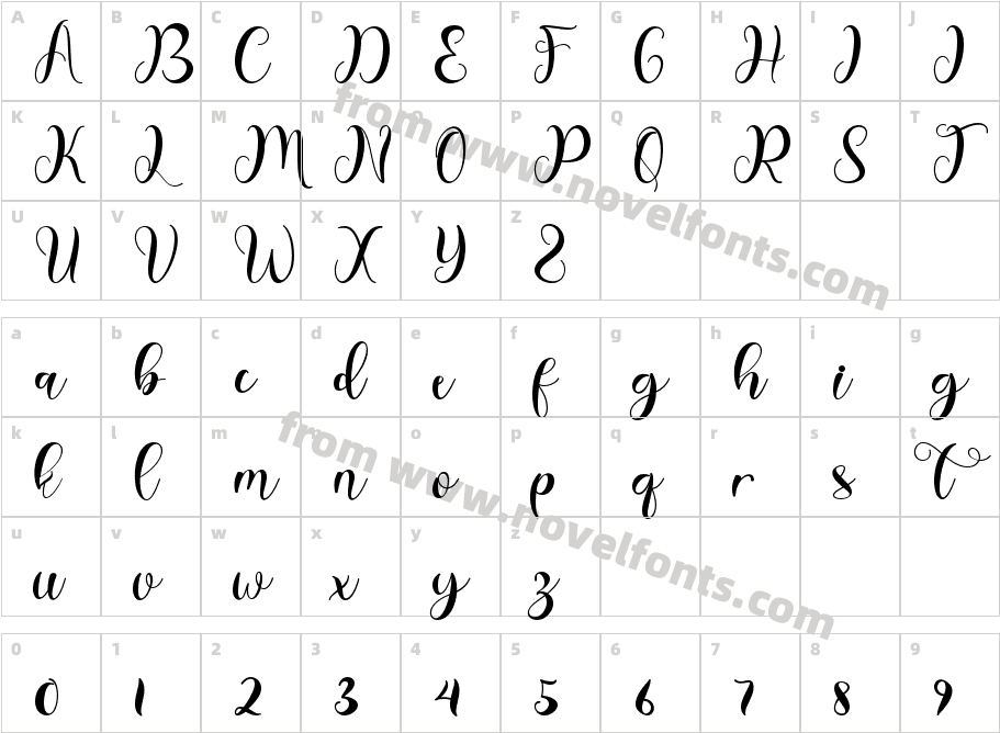 Christmas ScriptCharacter Map