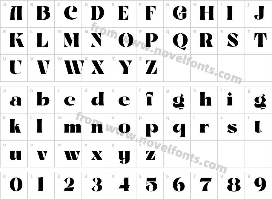 Cift Demo Font BoldCharacter Map