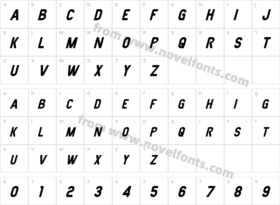 Joystick ItalicCharacter Map