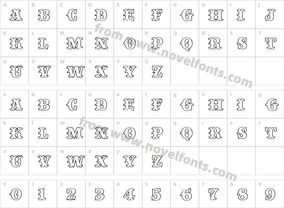 Circustime Outline RegularCharacter Map